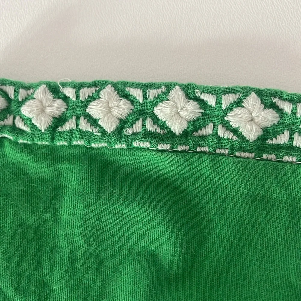 Mini Boden Woven Mixed Texture Dress in Bright Green 100% Cotton Size 4-5Y